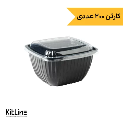 ظرف یکبار مصرف ۱۵.۵×۱۷ سانتیمتری مشکی همراه در (کارتن ۲۰۰ عددی)