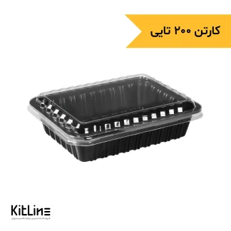 ظرف یکبار مصرف ۱۷×۲۲ سانتیمتری مشکی همراه در (کارتن ۲۰۰ عددی)