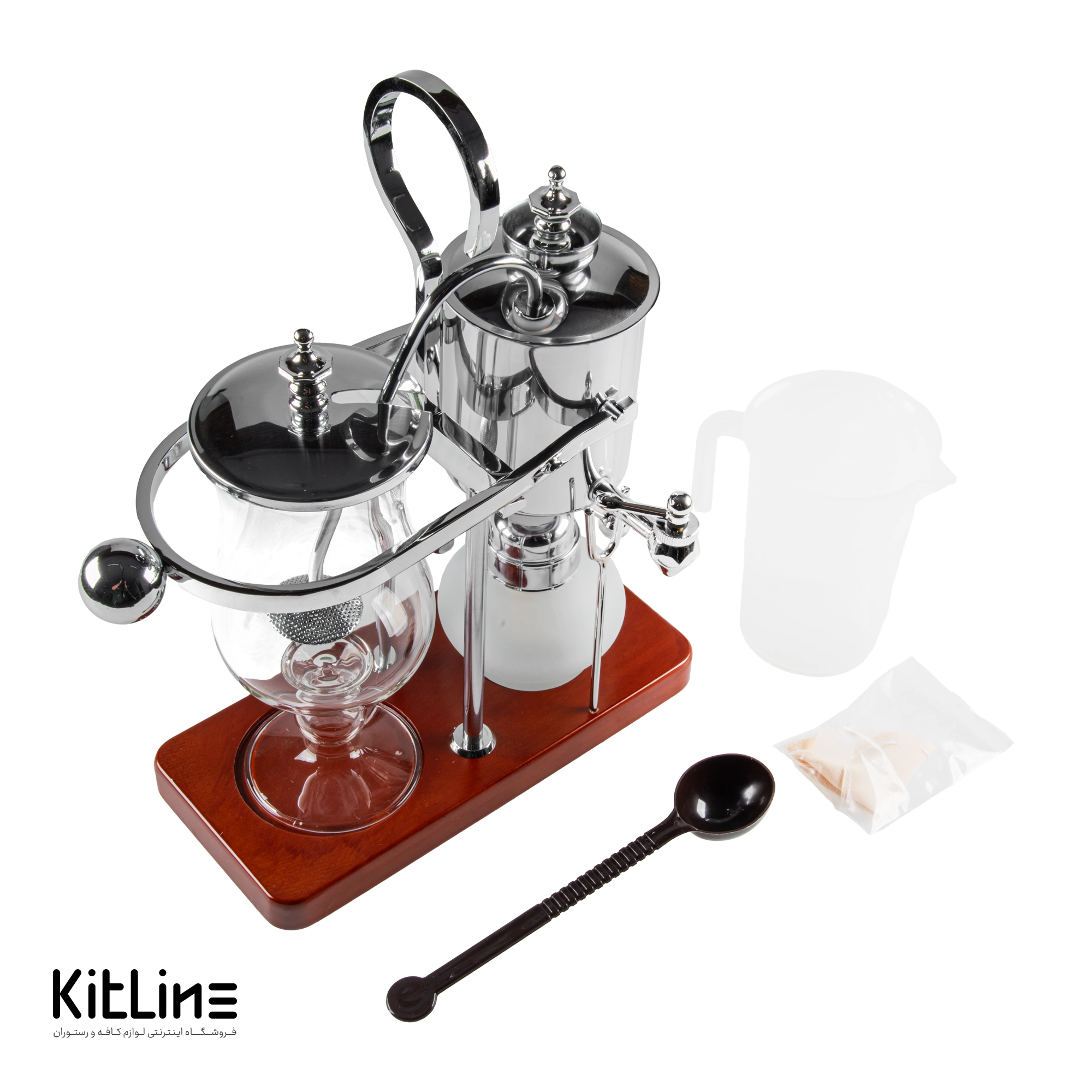 قهوه ساز سایفون کلاسیک نقره ای رنگ - تصویر 2