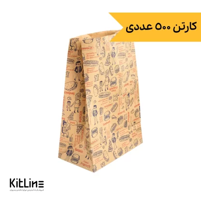 پاکت بیرون بر یکبار مصرف کاغذی کرافت ۱۳ ×۲۴ سانتیمتری (کارتن ۵۰۰ عددی)