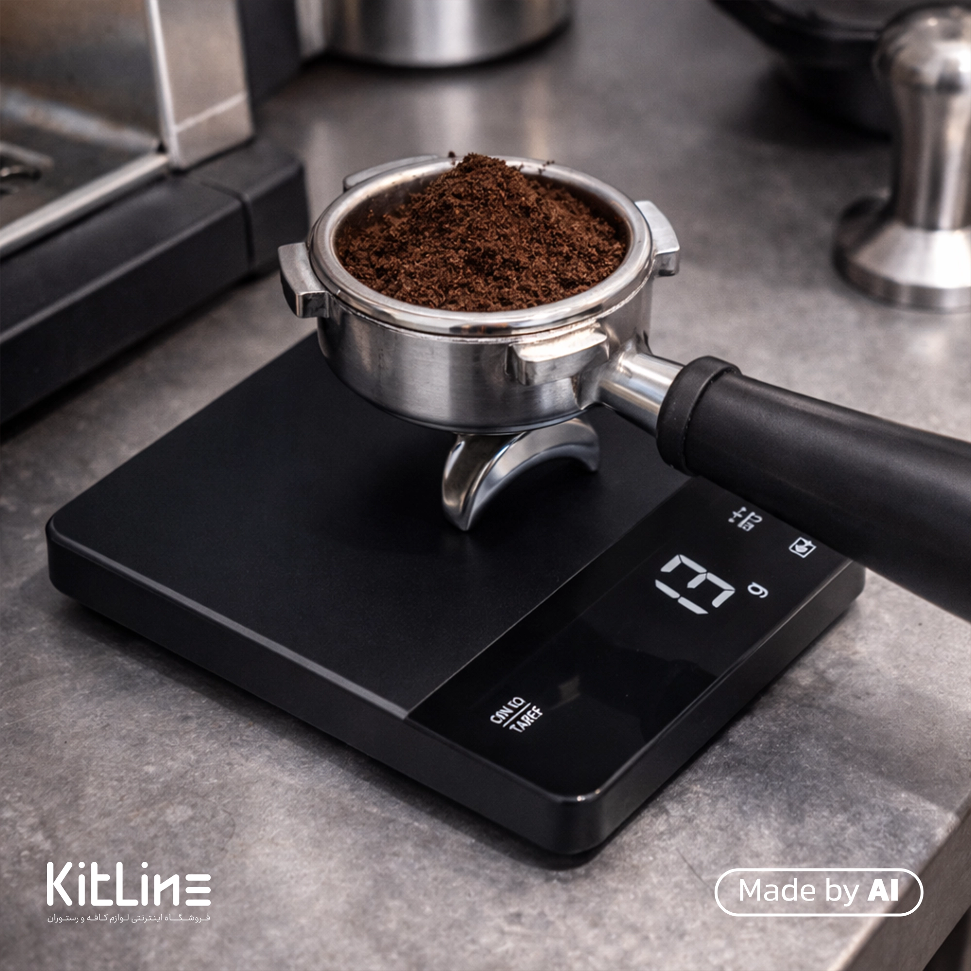 پرتافیلتر روی ترازو اسکیل دیجیتال ۳۰۰۰ گرمی مشکی