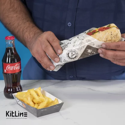 کاغذ مومی یکبار مصرف چاپدار مشکی ۳۵×۴۵ سانتیمتری (کارتن ۵ کیلوگرمی) - Image 2