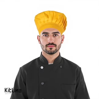 کلاه سرآشپز ترگال کجراه زرد پوشاکو