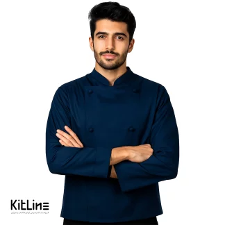 روپوش ترگال آستین بلند شش دکمه سرمه ای SS-UNIFORM