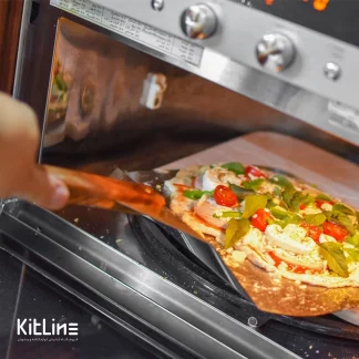 پارو پیتزا استیل مستطیلی کف ۲۸ دسته چوبی ۲۵ سانتیمتری کوکینگ فلیم (Cooking Flame)