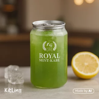 بطری کن رویال یکبار مصرف با در آسان باز شو ۲۵۰ میلی لیتری رویال پلاستیک که داخل آن نوشیدنی ریخته شده است.