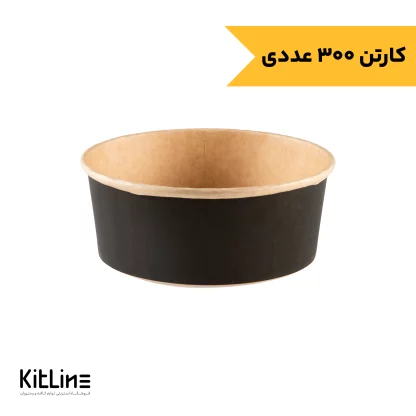 ظرف پاستا یکبار مصرف کرافت ۱۲۰۰ میلی لیتری مشکی بدون درب پاپک (بسته ۳۰۰ عددی)