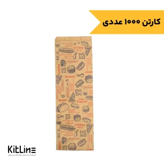 پاکت ساندویچ یکبار مصرف کاغذی کرافت ۱۲×۳۷ سانتیمتری (کارتن ۱۰۰۰ عددی)