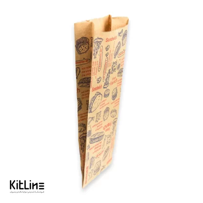 پاکت همبرگر یکبار مصرف کاغذی کرافت ۱۲×۲۷ سانتیمتری (کارتن ۱۲۵۰ عددی) - Image 4