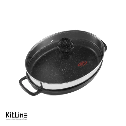 تابه چدنی بیضی سایز ۳۲ درب دار نالینو مدل آنجل (angle) - Image 3