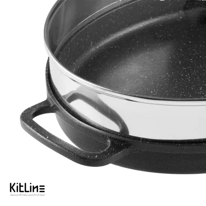 تابه چدنی بیضی سایز ۳۲ درب دار نالینو مدل آنجل (angle) - Image 6
