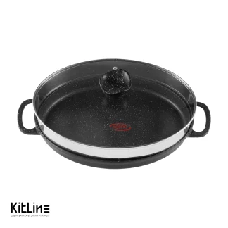تابه چدنی بیضی سایز ۳۲ درب دار نالینو مدل آنجل (angle)