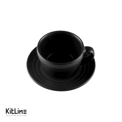 فنجان و نعلبکی کاپوچینو پرسلین ۲۰۰ میلی لیتری مشکی آرتیزان مدل رینگ - Image 3