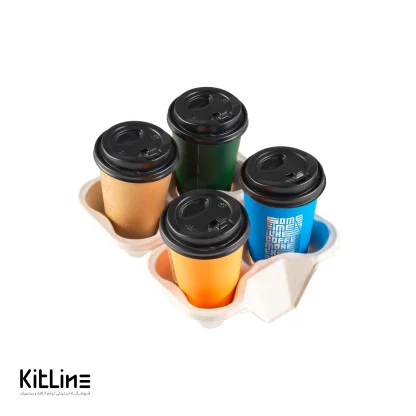 کاپ هولدر سلولزی چهار عددی دو تکه رستاک (کارتن ۵۰۰ عددی) - Image 2