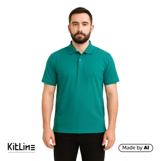 تیشرت آستین کوتاه جودون فیروزه ای تک فرم-خرید پولوشرت جودون فیروزه ای-تیشرت فست فودی فیروزه ای تک فرم