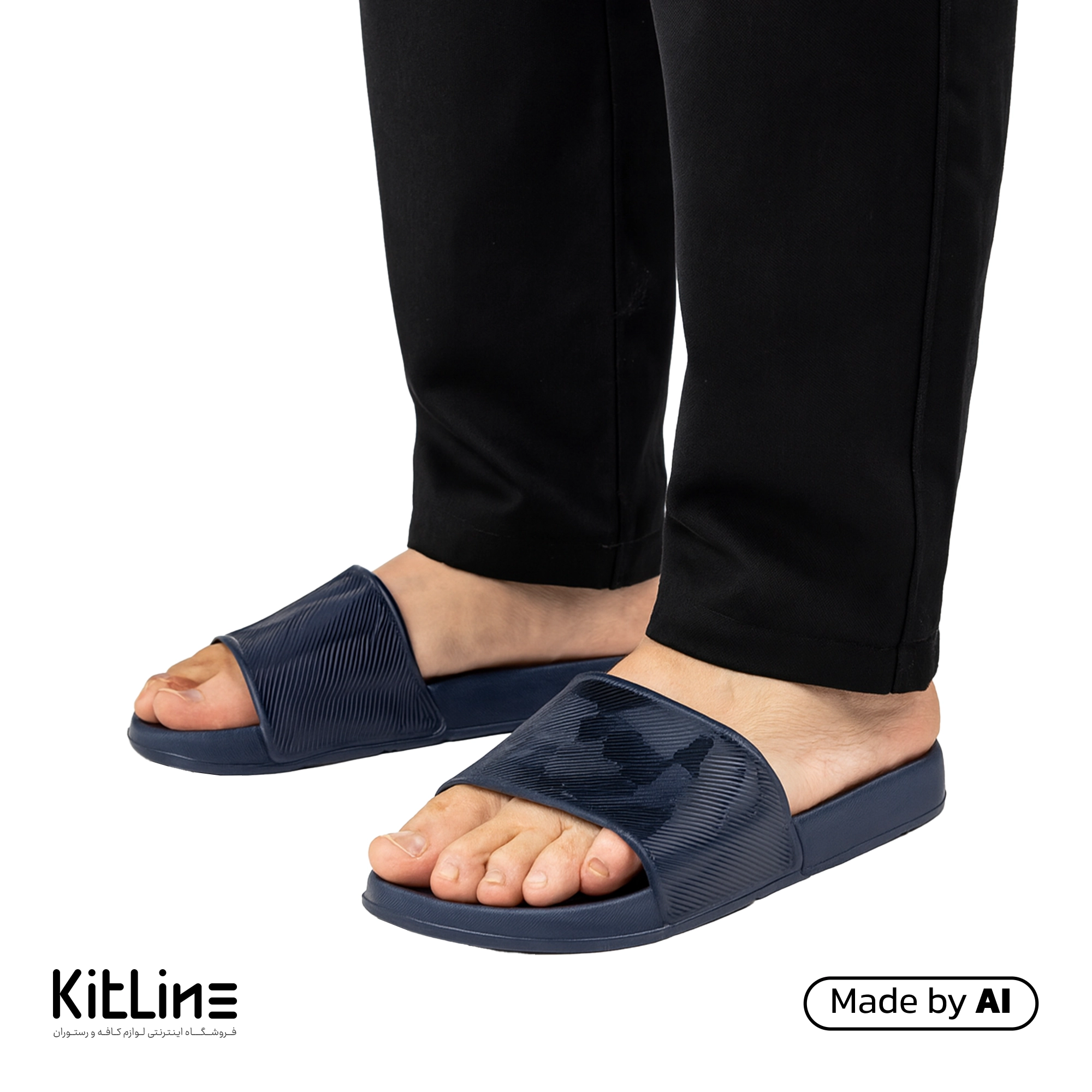 دمپایی زنانه سرمه ای نیکتا-دمپایی زنانه نیکتا سرمه ای رنگ الوان-خرید دمپایی زنانه سرمه ای