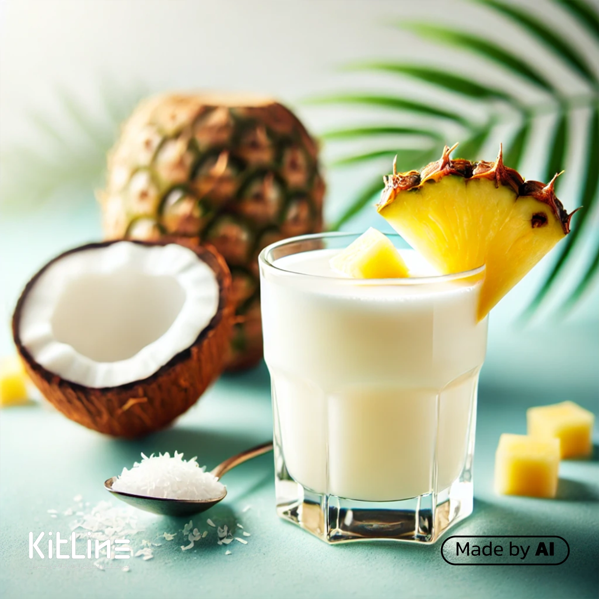 سرو اسموتی نارگیل تهیه شده از سیروپ نارگیل جنرال کاسیت ۱۲۵۰ میلی لیتری