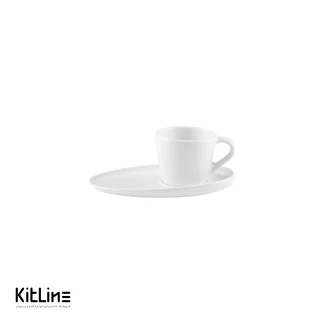 فنجان و نعلبکی اسپرسو سفید آرتیزان مدل تیلت-فنجان اسپرسو به همراه نعلبکی سفید آرتیزان-خرید فنجان و نعلبکی اسپرسو پرسلین سفید
