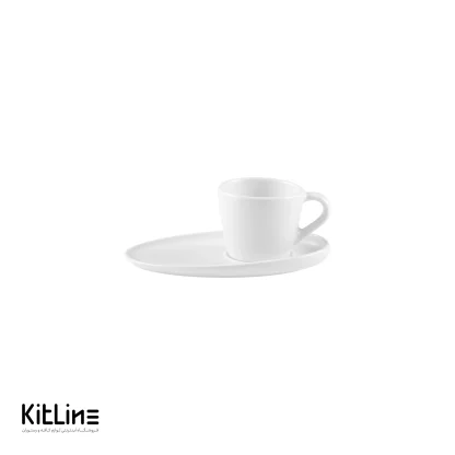 فنجان و نعلبکی اسپرسو سفید آرتیزان مدل تیلت-فنجان اسپرسو به همراه نعلبکی سفید آرتیزان-خرید فنجان و نعلبکی اسپرسو پرسلین سفید