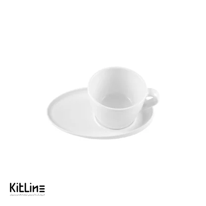فنجان و نعلبکی کاپوچینو پرسلین ۲۰۰ میلی لیتری سفید آرتیزان مدل تیلت - Image 3