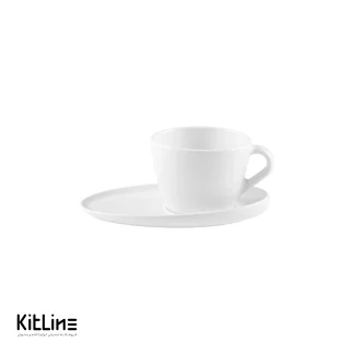 فنجان و نعلبکی کاپوچینو سفید آرتیزان مدل تیلت-خرید فنجان و نعلبکی پرسلین کاپوچینو سفید-فنجان کاپوچینو به همراه نعلبکی سفید آرتیزان