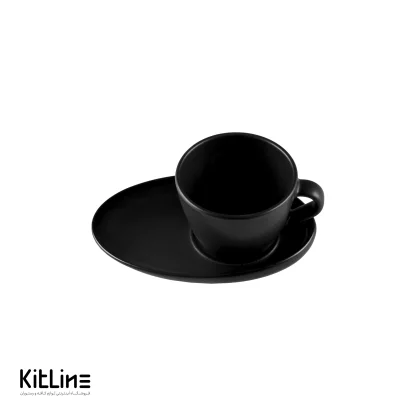 فنجان و نعلبکی کاپوچینو پرسلین ۲۰۰ میلی لیتری مشکی آرتیزان مدل تیلت - Image 3