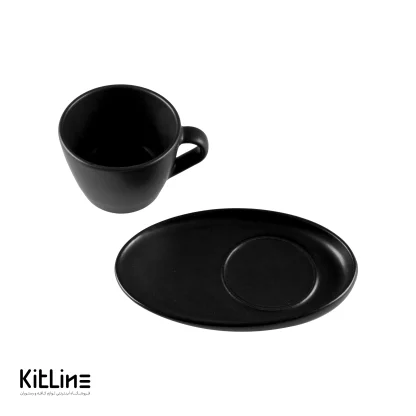 فنجان و نعلبکی کاپوچینو پرسلین ۲۰۰ میلی لیتری مشکی آرتیزان مدل تیلت - Image 2