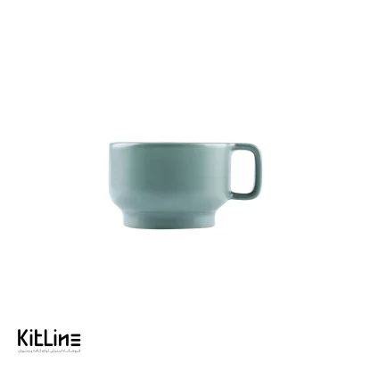 فنجان کاپوچینو پرسلین ۲۰۰ میلی لیتری با زیری سبز آرتیزان مدل کفا - تصویر 4