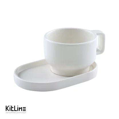 فنجان کاپوچینو پرسلین سفید آرتیزان مدل کفا-خرید فنجان کاپوچینو سفید آرتیزان-فنجان پرسلین سرو کاپوچینو سفید