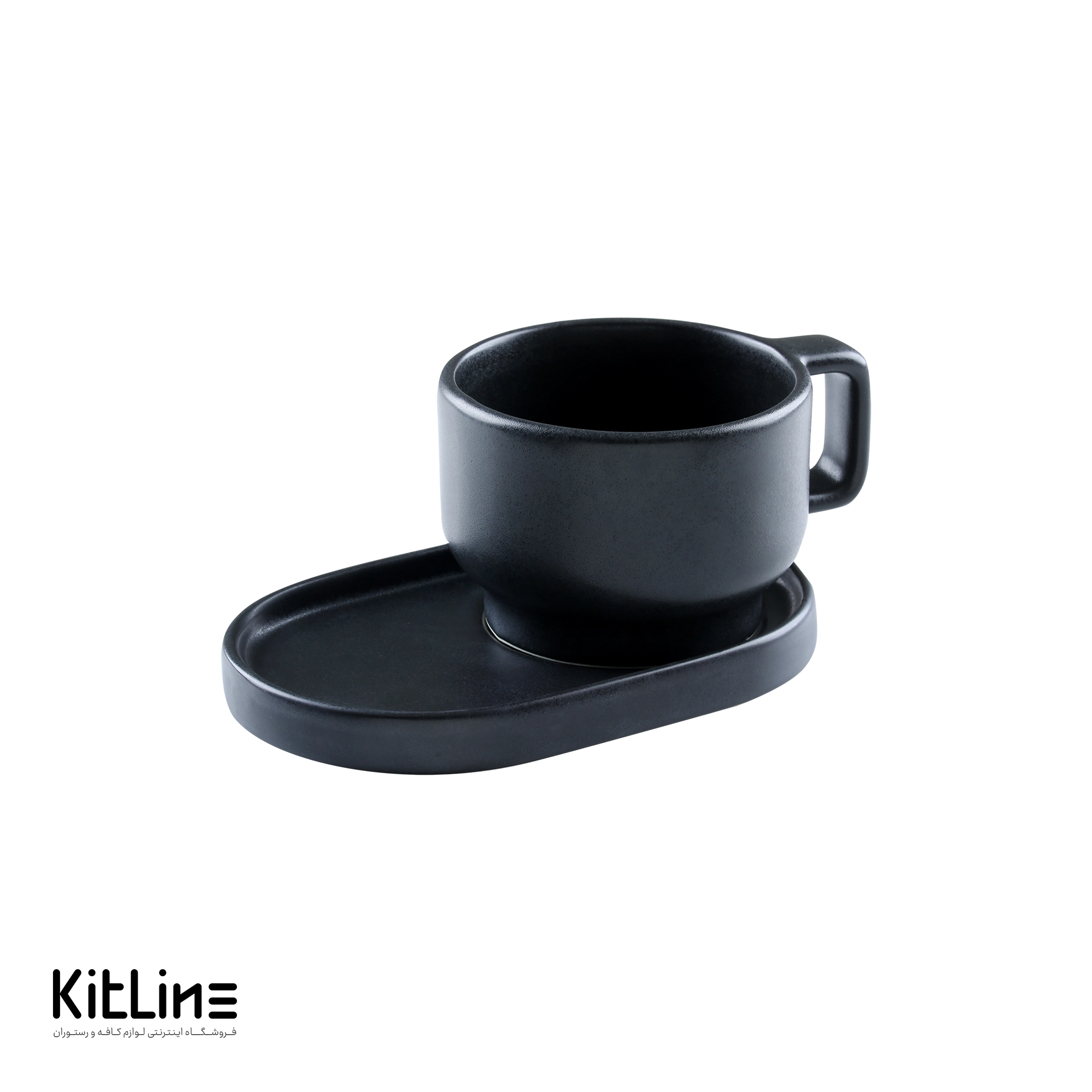 فنجان کاپوچینو پرسلین مشکی آرتیزان مدل کفا-خرید فنجان کاپوچینو مشکی آرتیزان-فنجان پرسلین سرو کاپوچینو مشکی