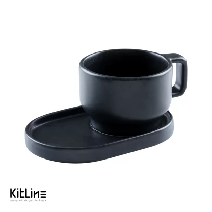 فنجان کاپوچینو پرسلین مشکی آرتیزان مدل کفا-خرید فنجان کاپوچینو مشکی آرتیزان-فنجان پرسلین سرو کاپوچینو مشکی