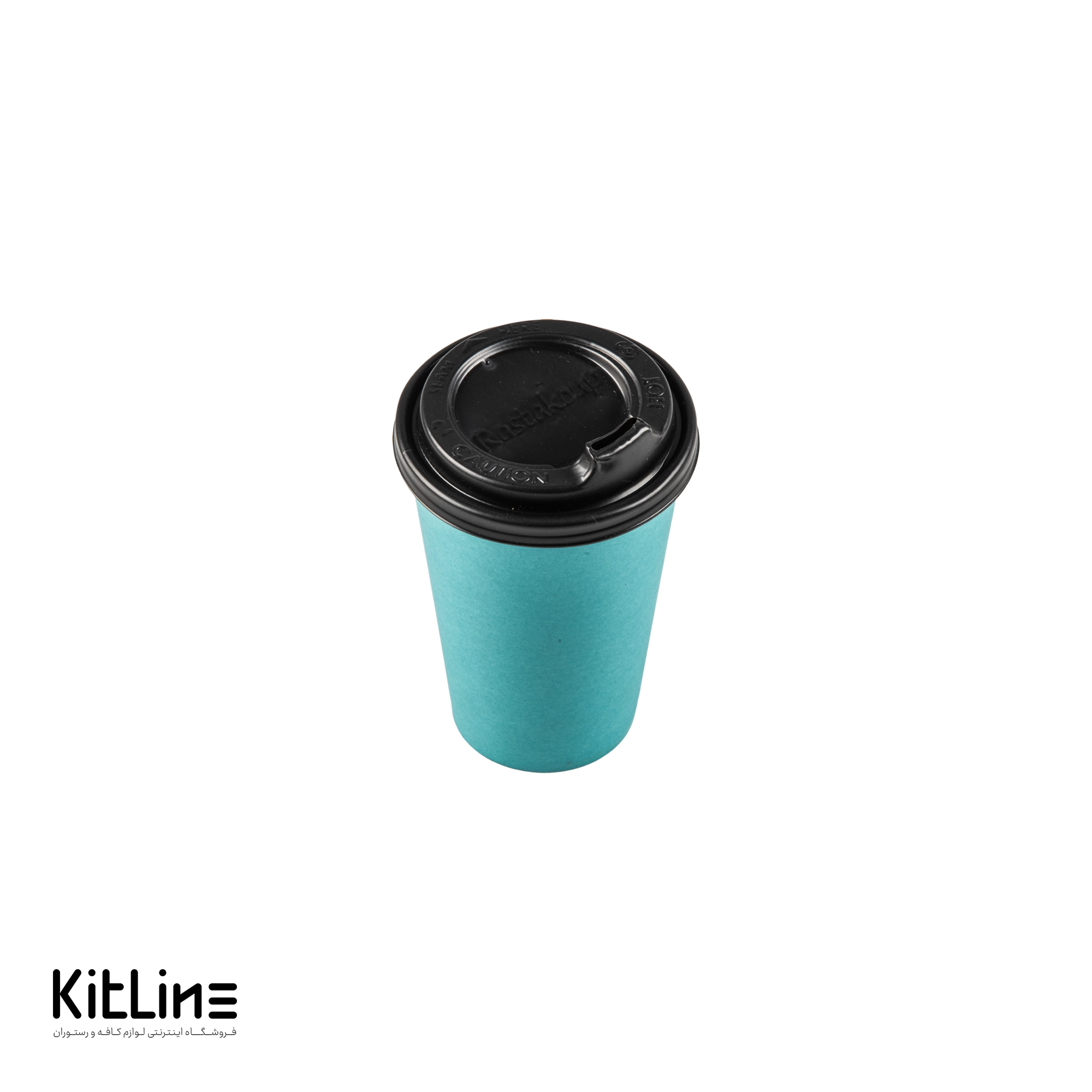 لیوان کاغذی یکبار مصرف دو جداره ۳۵۰ میلی لیتری فیروزه ای همراه با درب رستاک (کارتن ۵۰۰ عددی) - تصویر 2