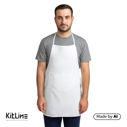 پیشبند گردنی پارچه ای سفید تک فرم