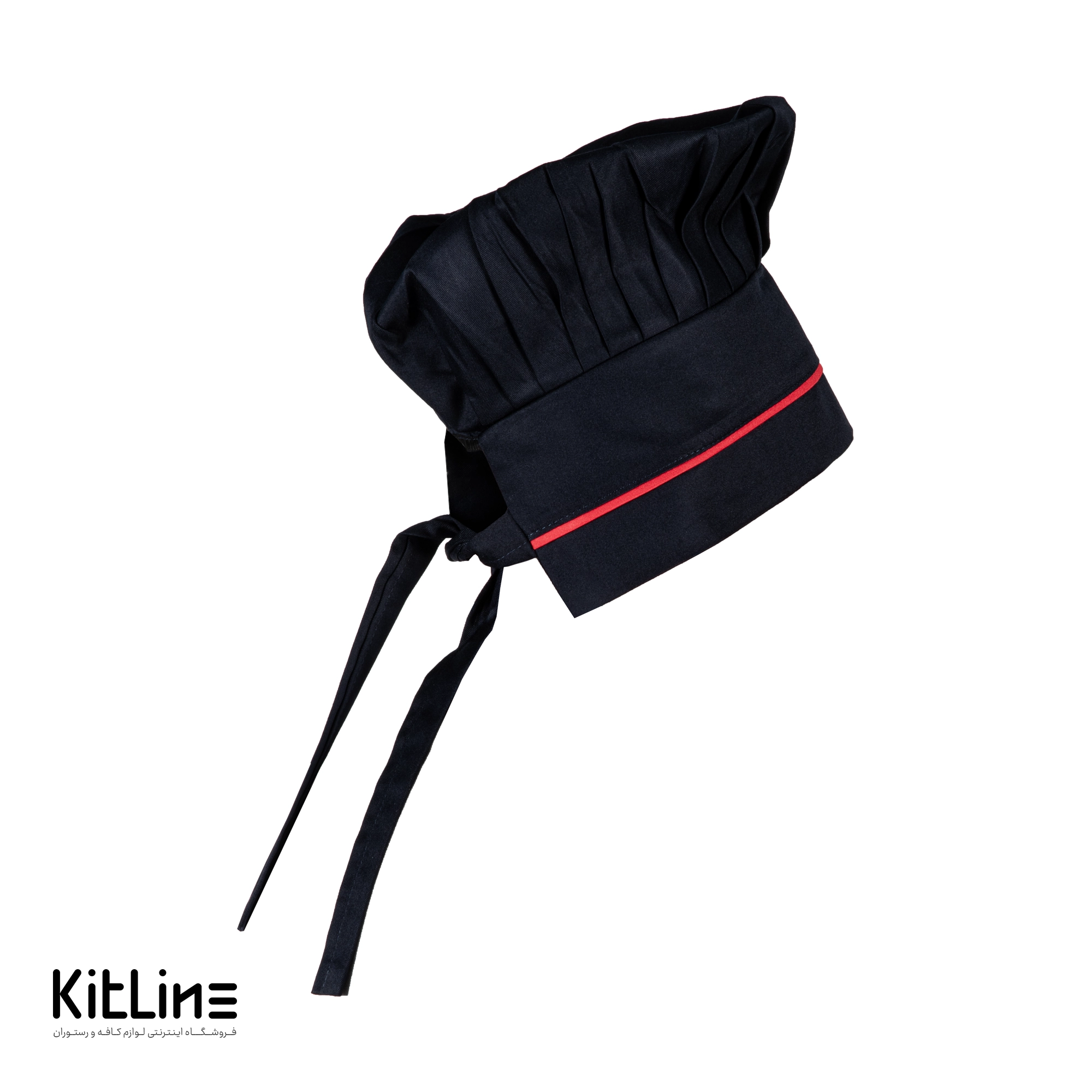 باکیفیت ترین کلاه بنددار سرمه ای خرج کار قرمز/ خرید کلاه بنددار سرمه ای خرج کار قرمز پوشاکو از سایت کیت لاین/ارزان ترین کلاه آشپزی ترگال بند دار پوشاکو
