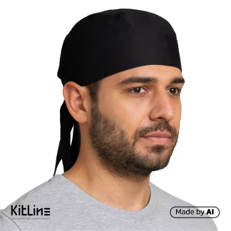 باکیفیت ترین کلاه بنددار ترگال مشکی پوشاکو/ خرید کلاه بنددار ترگال مشکی پوشاکو از سایت کیت لاین/ارزان ترین کلاه آشپزی ترگال بنددار رستورانی مشکی