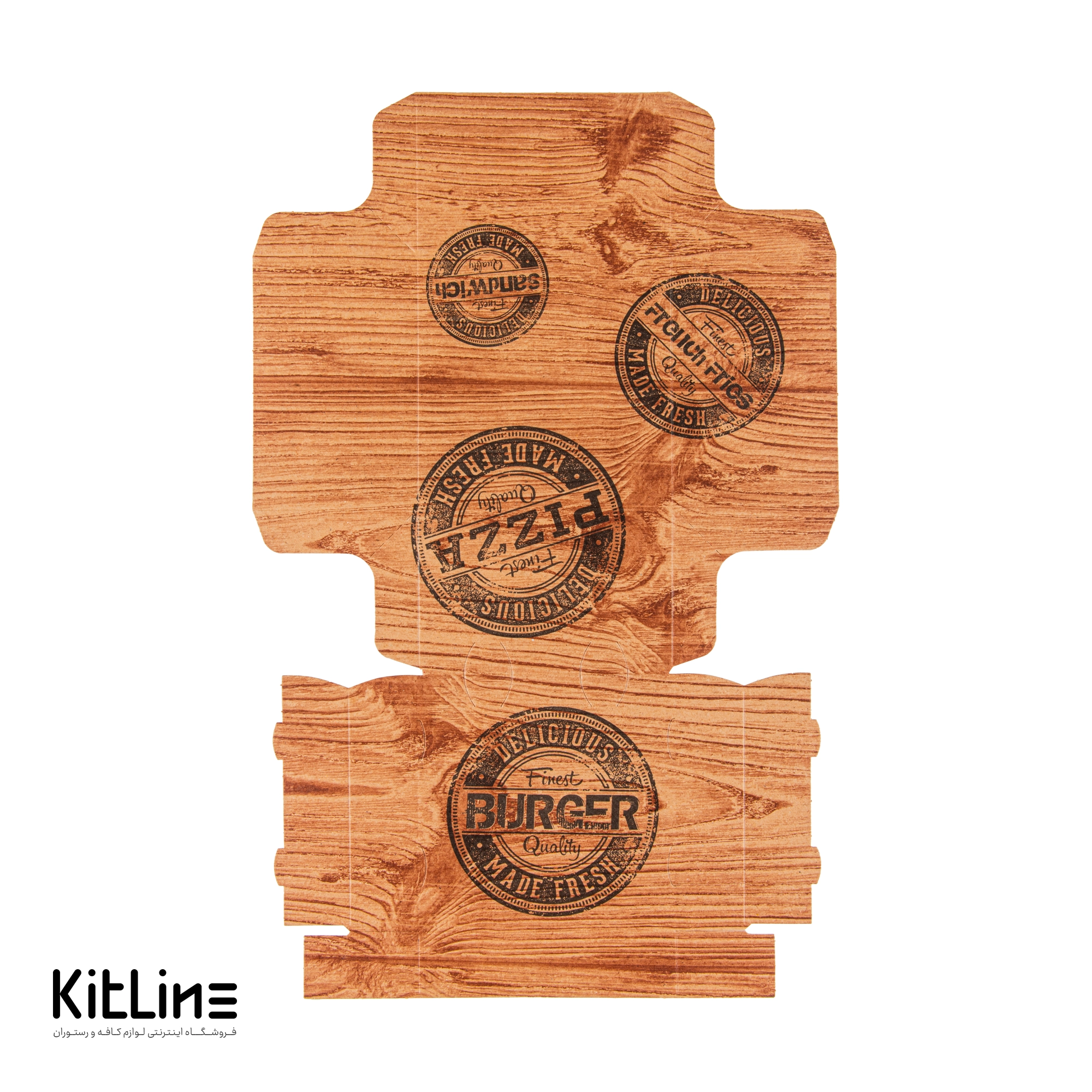 جعبه همبرگر سفره ای کرافت طرح چوب جلوه آفتاب (کارتن ۱۵۰ عددی) - تصویر 2