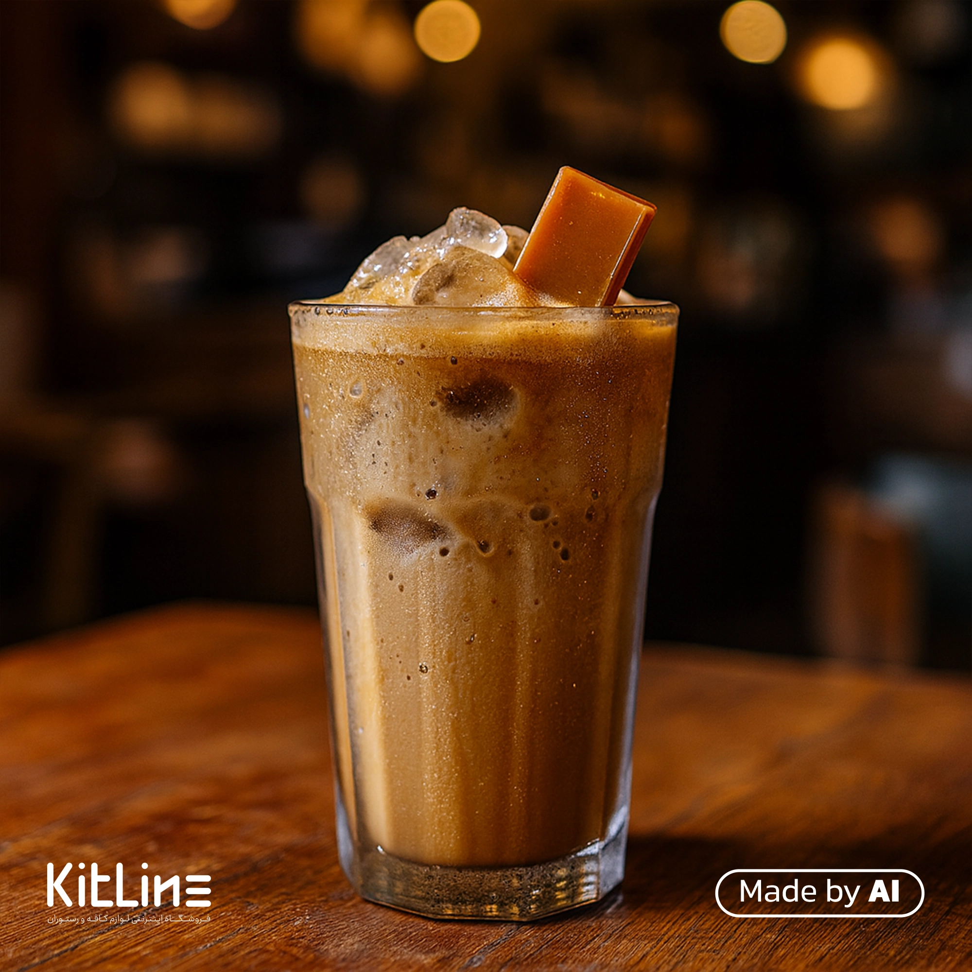 با استفاده از سیروپ تافی کاراملی ای جی لاکچری (AJ Luxury) ۳۰۰۰ گرمی بک نوشیدنی جذاب با طعم تافی تهیه شده است.