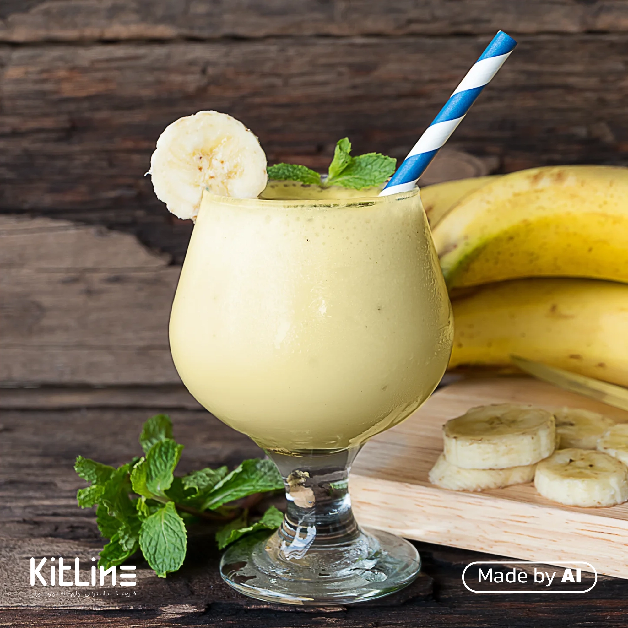 با استفاده از سیروپ موز ای جی لاکچری (AJ Luxury) ۳۰۰۰ گرمی یک اسموتی جذاب تهیه شده است.