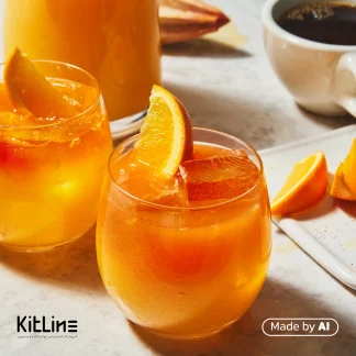 با استفاده از سیروپ پرتقال ای جی لاکچری (AJ Luxury) ۳۰۰۰ گرمی یک نوشیدنی خنک و جذاب تهیه شده است.