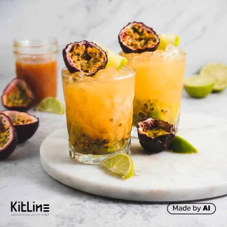 با استفاده از سیروپ پشن فروت ای جی لاکچری (AJ Luxury) ۳۰۰۰ گرمی نوشیدنی جذاب تهیه شده است.