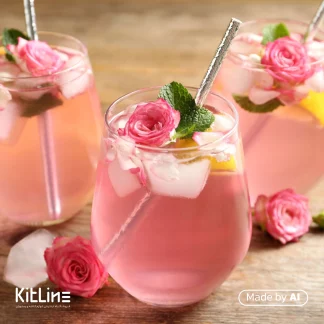 با استفاده از سیروپ گل رز ای جی لاکچری (AJ Luxury) ۳۰۰۰ گرمی یک نوشیدنی جذاب تهیه شده است.