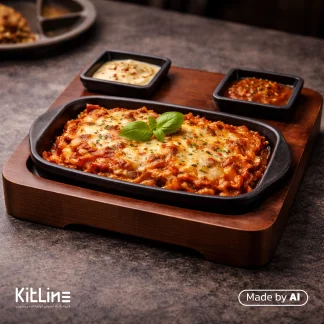 لازانیا بلونز به همراه سس مخصوص داخل پلیت چدنی لازانیا جا سس دار کد CW204.2