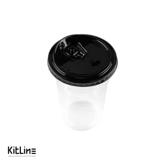 لیوان یکبار مصرف پت همراه با درب مشکی ۵۰۰ میلی لیتری صنایع پلاستیک خوزستان (کارتن ۵۰۰ عددی)-جدید002