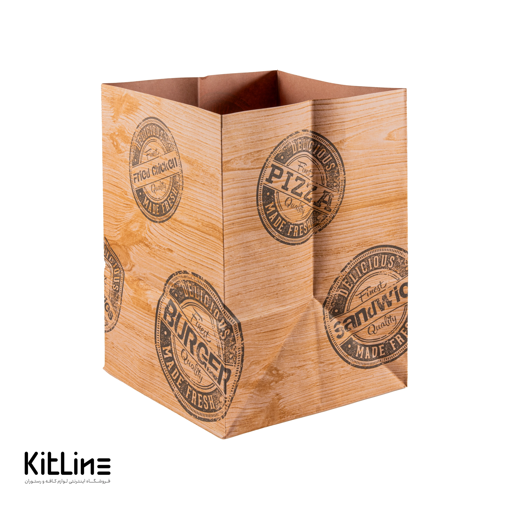 پاکت حمل پیتزا کرافت ۲۴ سانتیمتری طرح چوب جلوه آفتاب (کارتن۲۰۰ عددی) - تصویر 5
