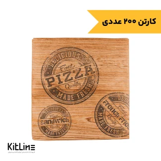 پاکت حمل پیتزا کرافت ۳۴ سانتیمتری طرح چوب جلوه آفتاب (کارتن ۲۰۰ عددی)