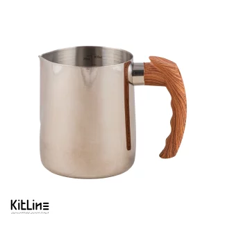 پیچر استیل دسته چوبی ۶۰۰ میلی‌ لیتری