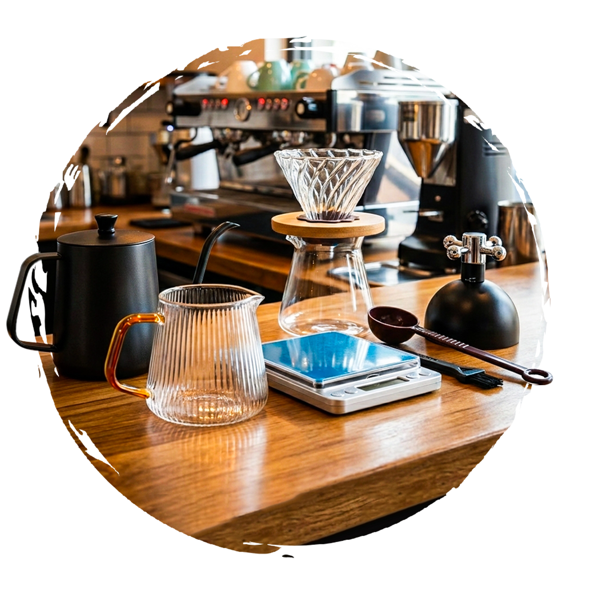 بنر دایره لوازم کافه باریستا