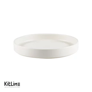 بشقاب لبه دار پرسلین ۲۴ سانتیمتری سفید آرتیزان مدل کفا-001