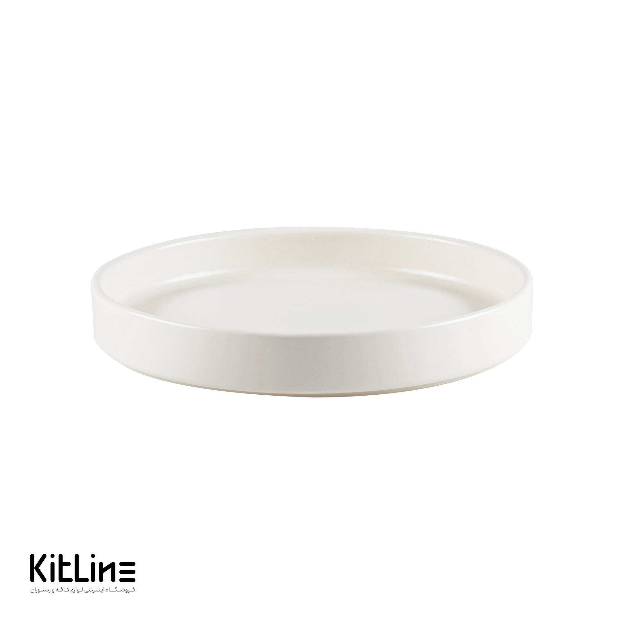 بشقاب لبه دار پرسلین ۲۴ سانتیمتری سفید آرتیزان مدل کفا-001