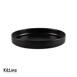 بشقاب لبه دار پرسلین ۲۴ سانتیمتری مشکی آرتیزان مدل کفا-001